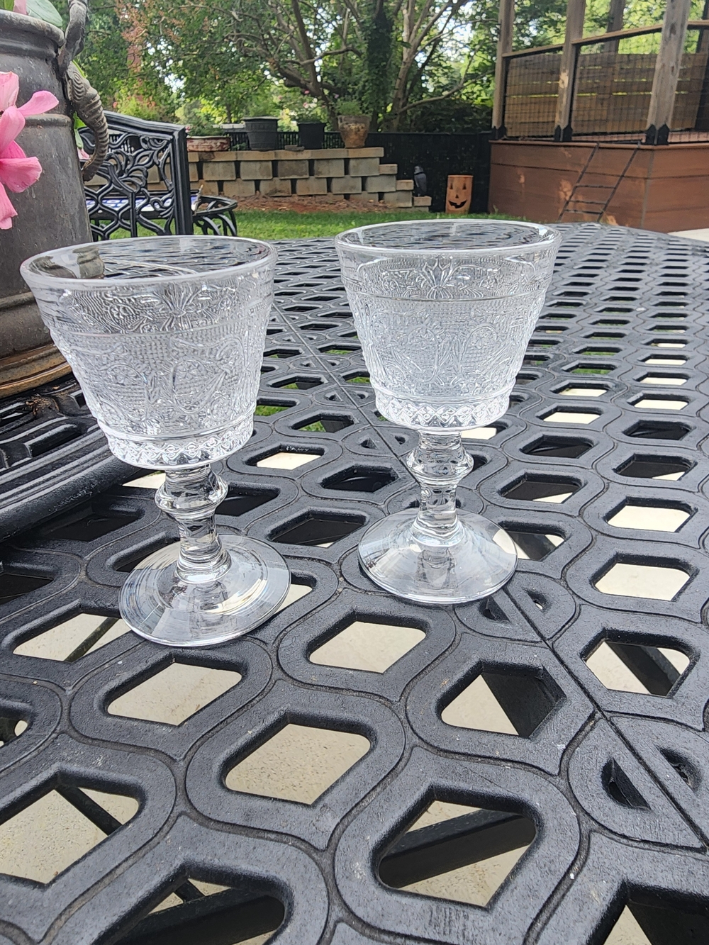 Duncan And Miller Cordial Glasses, Sandwich Pattern - Set of 2